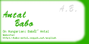 antal babo business card